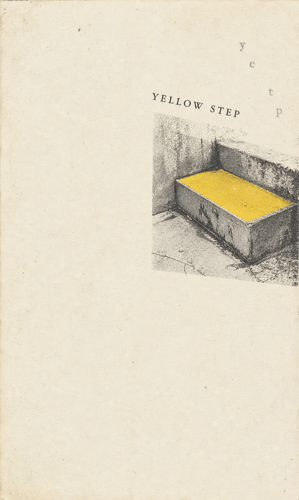 Yellow Step 极简 ZINE 海报:黄色几何主体位于大面积纸张留白中