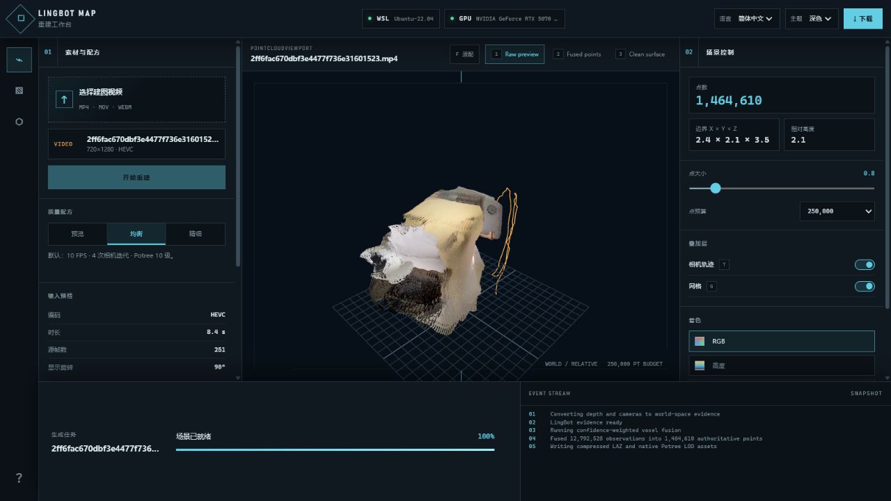 WorkBench 中的 raw preview，适合检查视频输入和逐帧推理是否跑偏